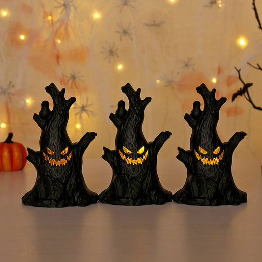 Halloween Pumpkin Light Ghost Tree Sump Decoration Ghost Face