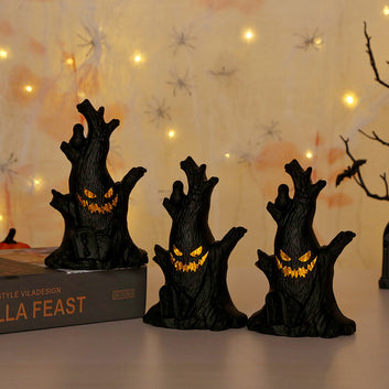 Halloween Pumpkin Light Ghost Tree Sump Decoration Ghost Face